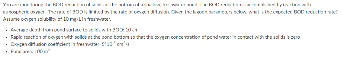 You are monitoring the BOD reduction of solids at