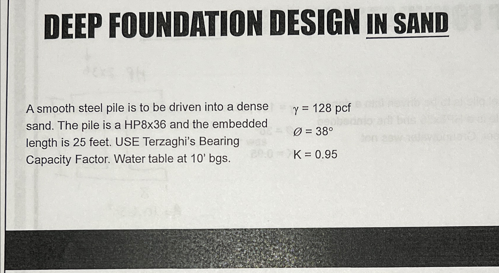 DEEP FOUNDATION DESIGN IN SAND A smooth steel