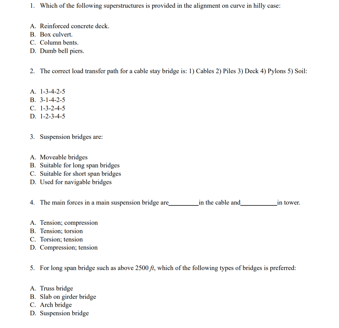 Which of the following superstructures is