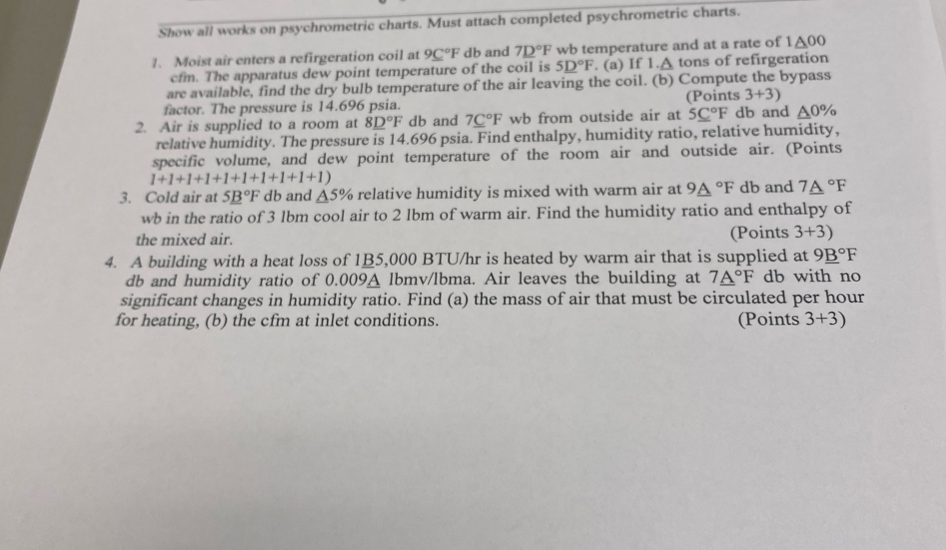 Show all works on psychrometric charts. Must