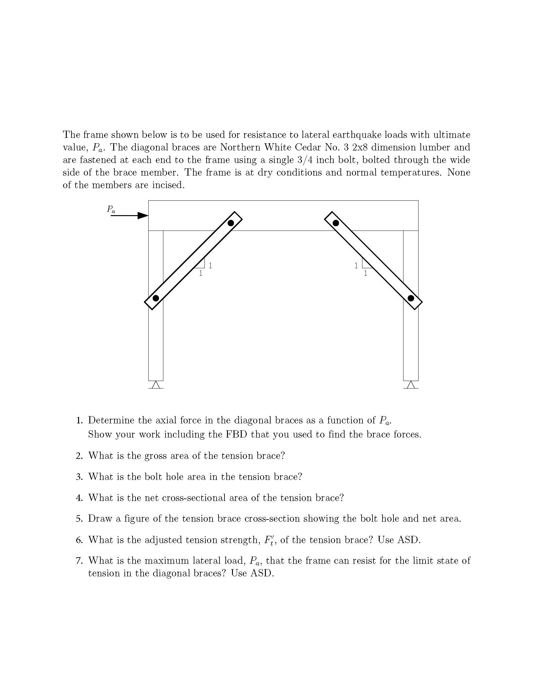 The frame shown below is to be used for