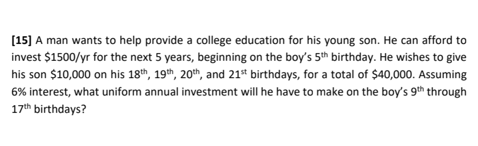 Do it using tables ( F / A , 6 % , 5 ) etc...