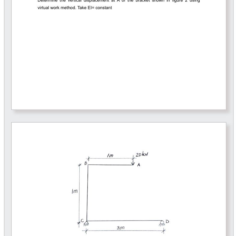 virtual work method. Take EI = constant
