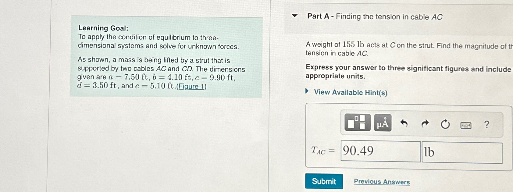 Learning Goal: To apply the condition of