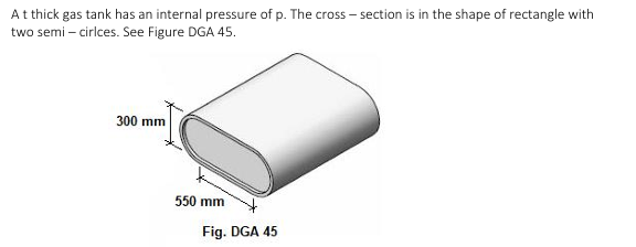A 6 3 . 4 mm thick gas tank has an internal