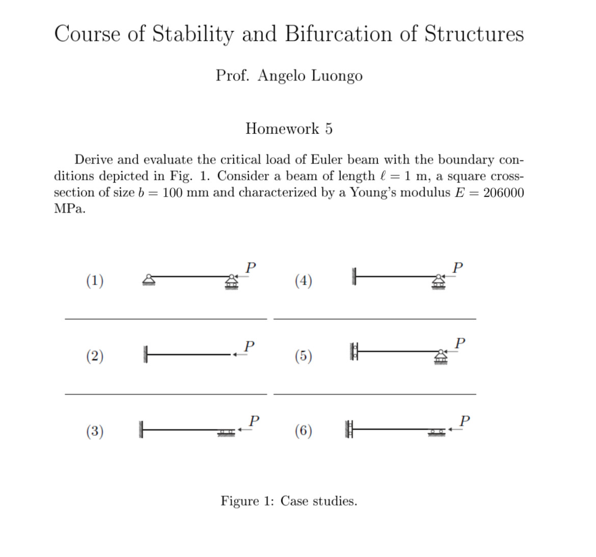 Course of Stability and Bifurcation of Structures