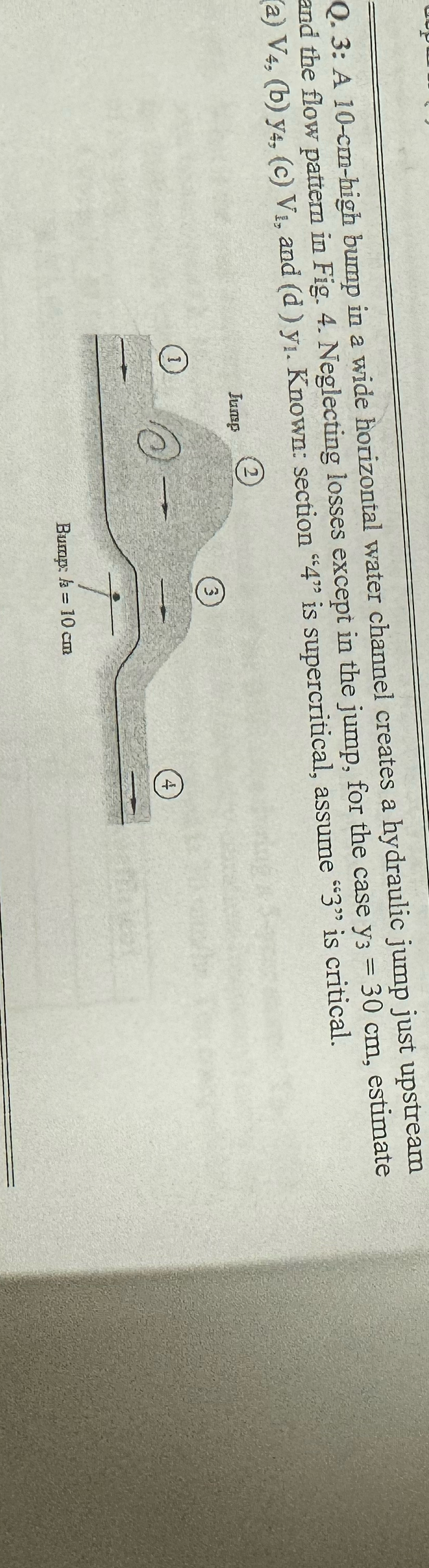 Q . 3 : A 1 0 - cm - high bump in a wide