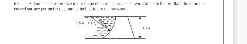 6 . 2 . A dam has its water face in the shape of