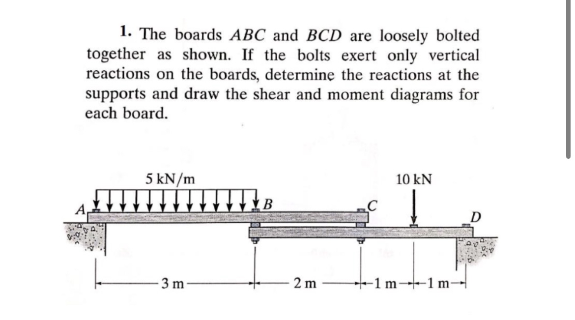 The boards ABC and B C D are loosely bolted