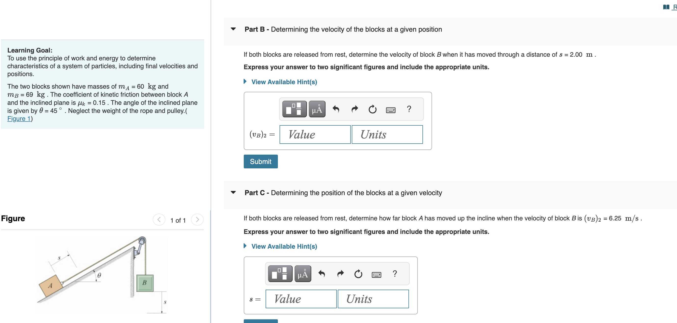 = 6 0 kg and mB = 6 9 kg . The coefficient of