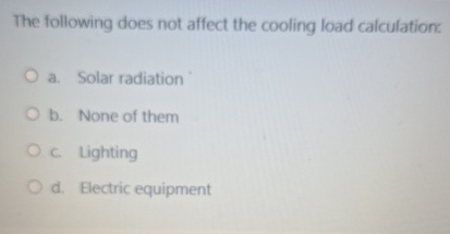 The following does not affect the cooling load