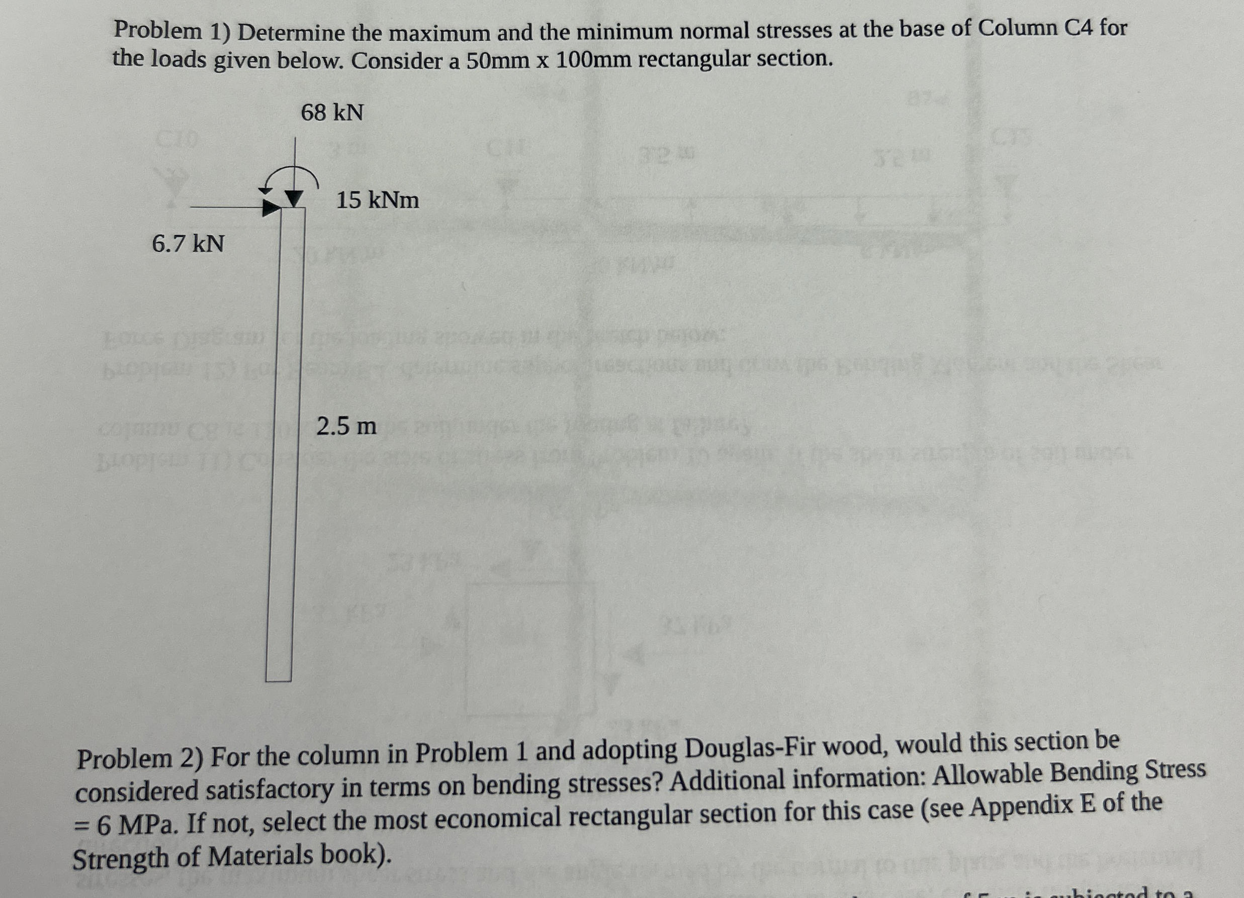 Problem 1 ) Determine the maximum and the minimum