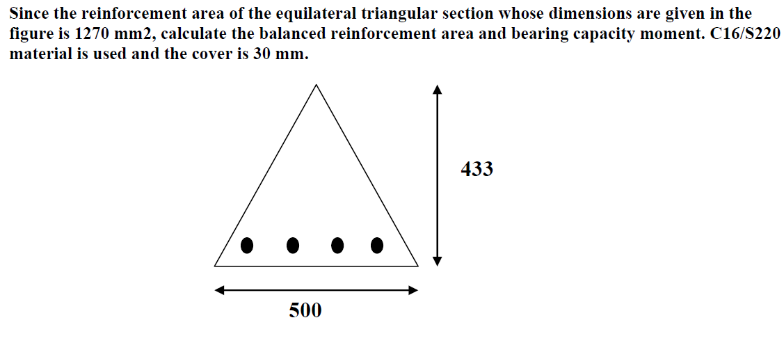 Since the reinforcement area of the equilateral