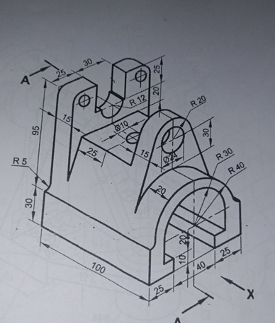 using AutoCAD sectional orthographic projection