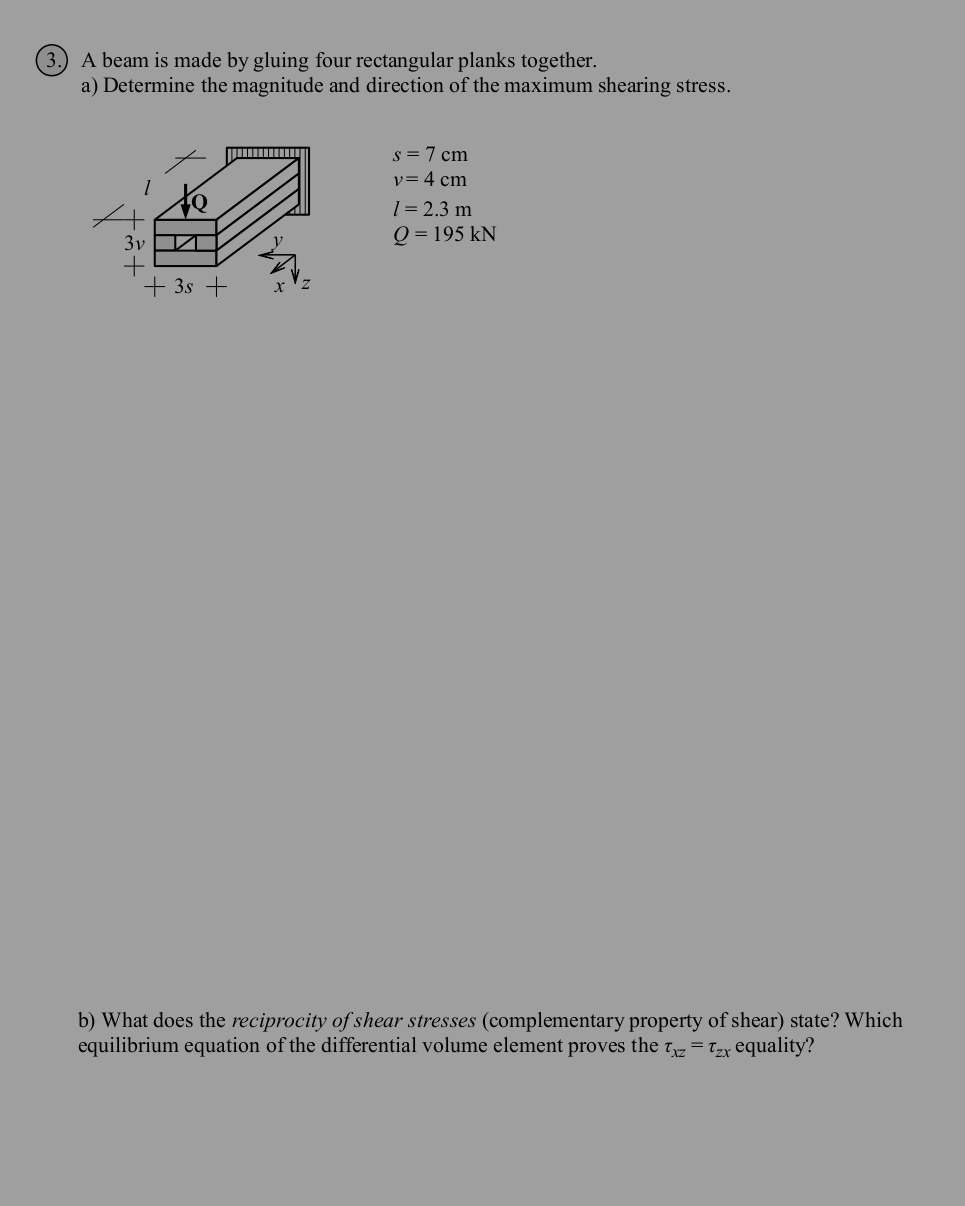 ( 3 . ) A beam is made by gluing four rectangular