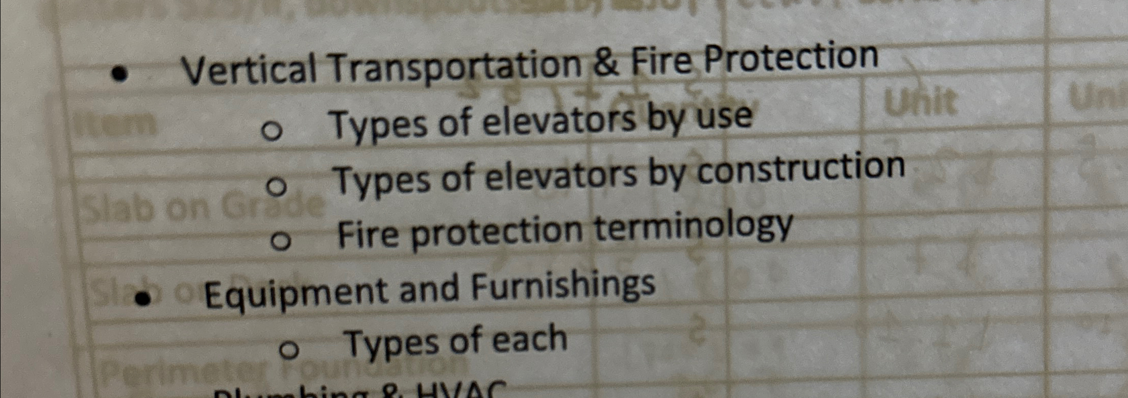 Vertical Transportation & Fire Protection Types