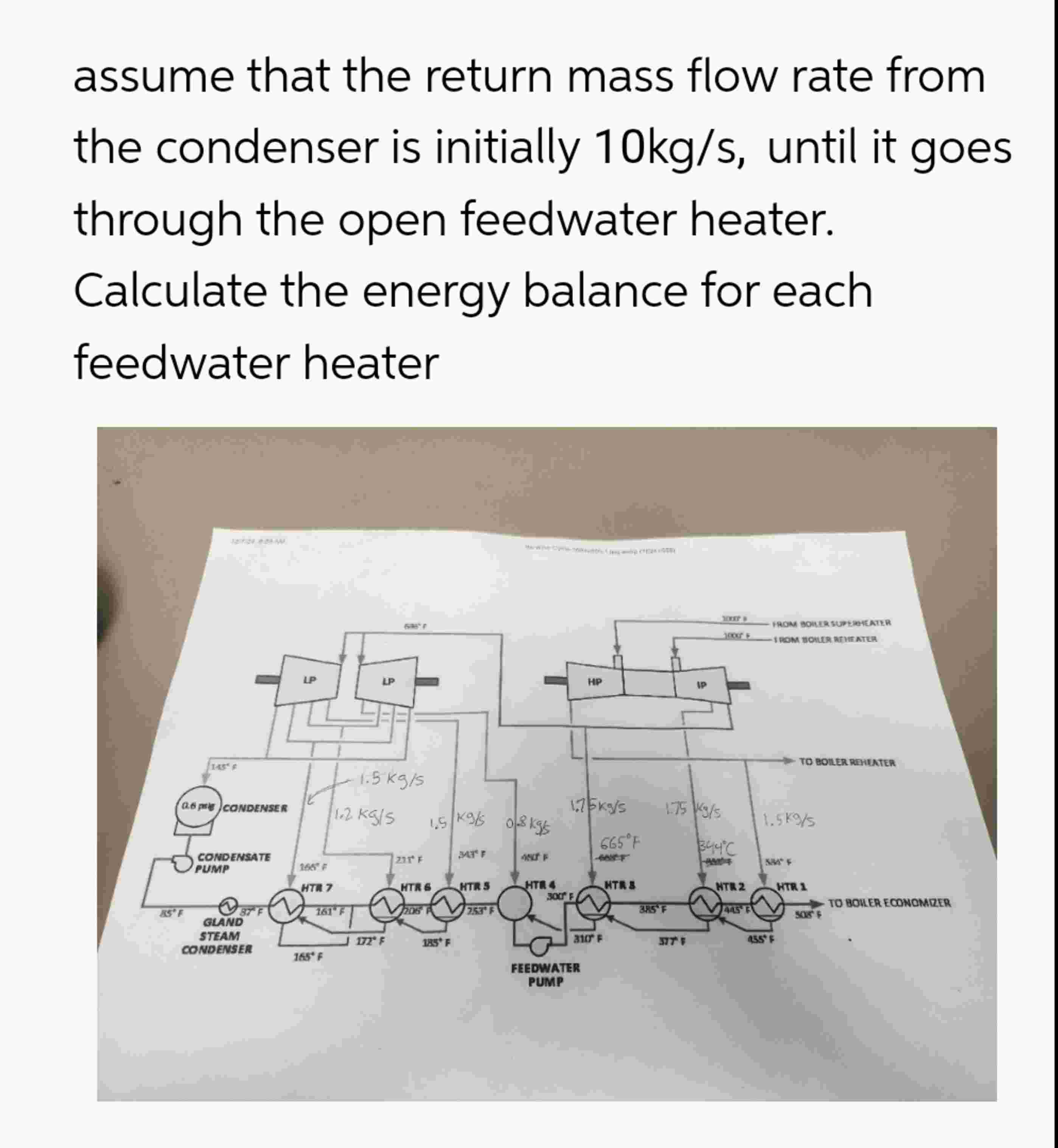 assume that the return mass flow rate from the