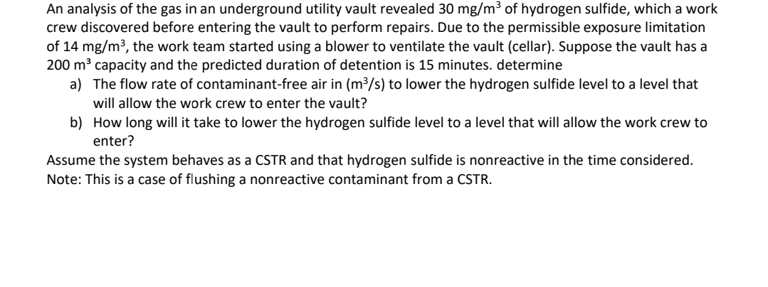 An analysis of the gas in an underground utility
