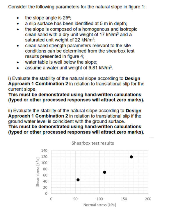 Consider the following parameters for the natural