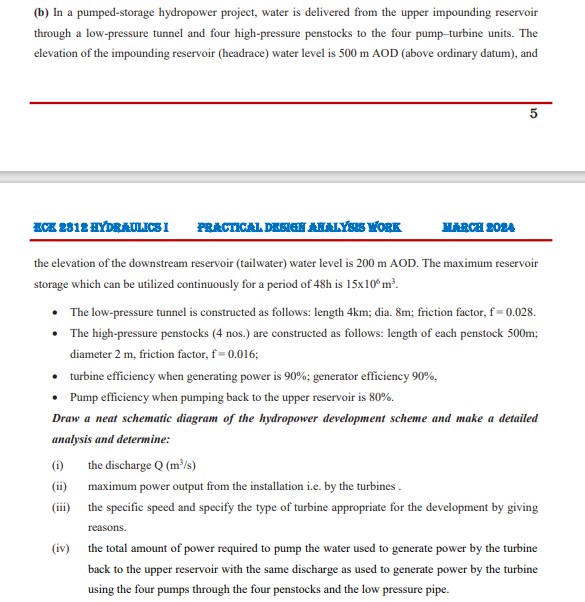 ( b ) In a pumped - storage hydropower project,