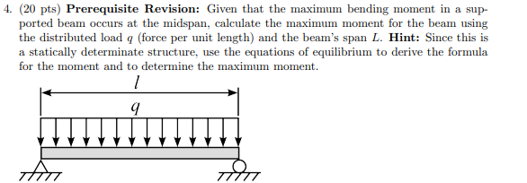 ( 2 0 pts ) Prerequisite Revision: Given that the