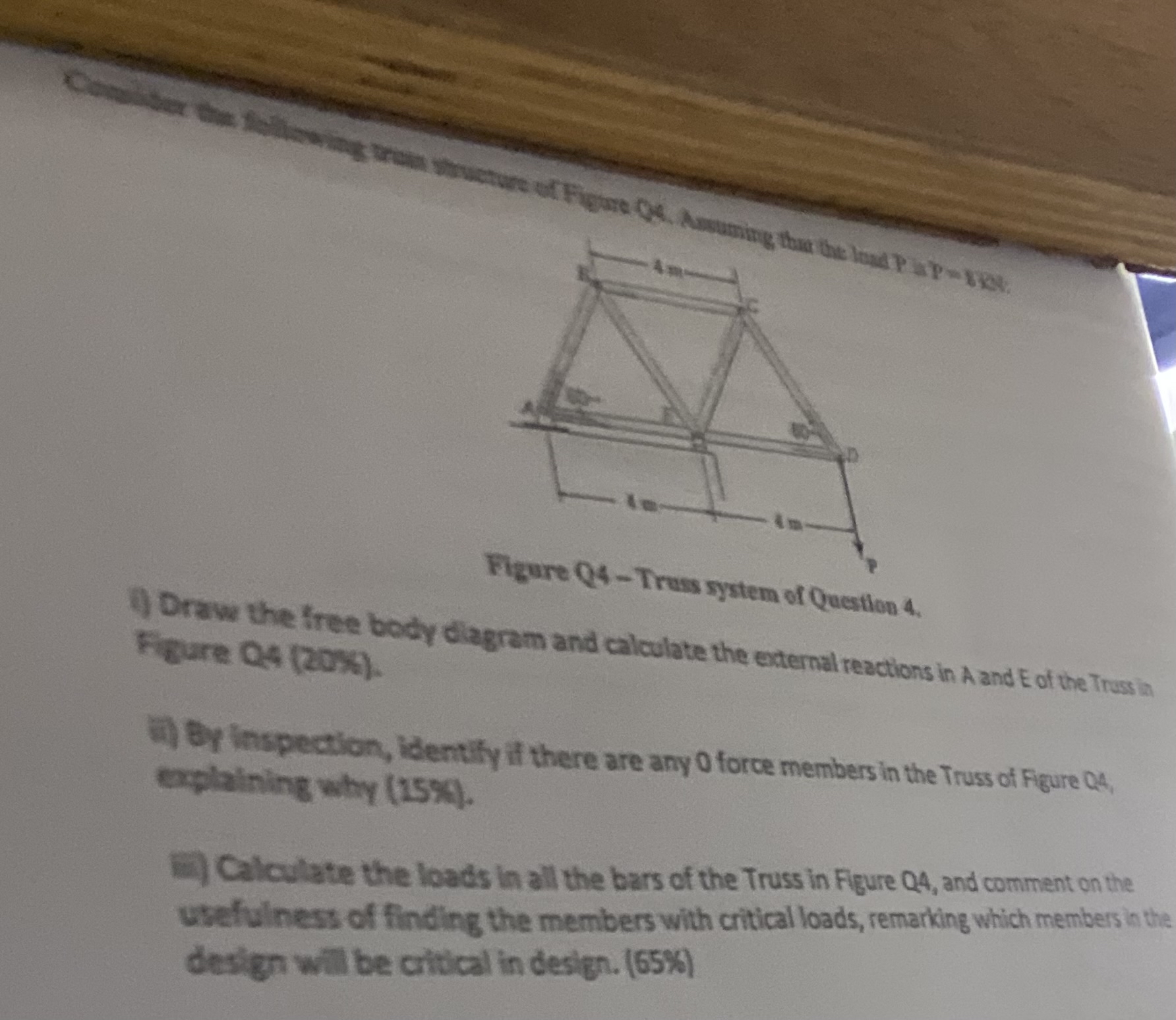 Fisure Q 4 ( 2 0 % s ) body diagram and calculate