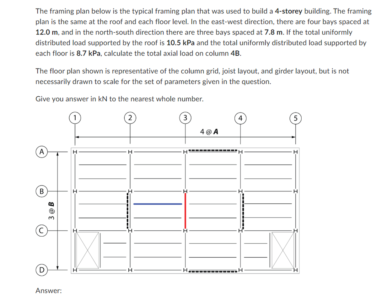 The framing plan below is the typical framing