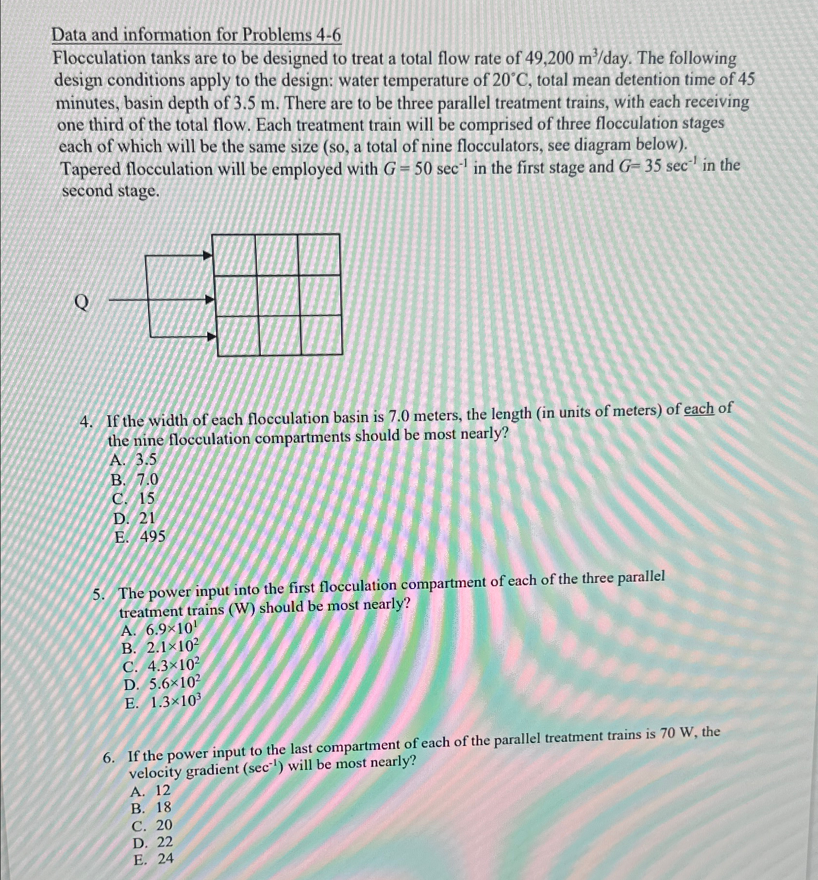 Data and information for Problems 4 - 6