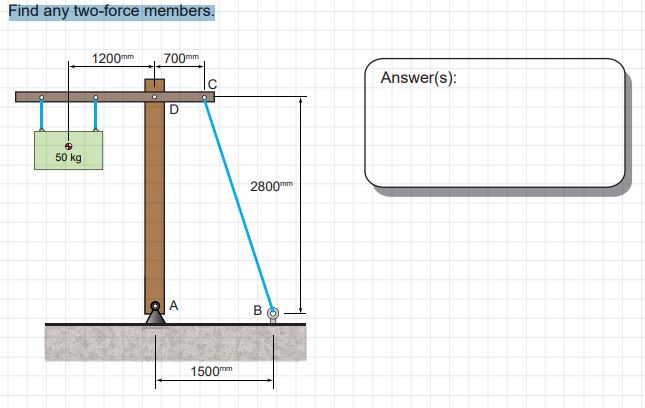 Find any two - force members. Answer ( s ) : A )