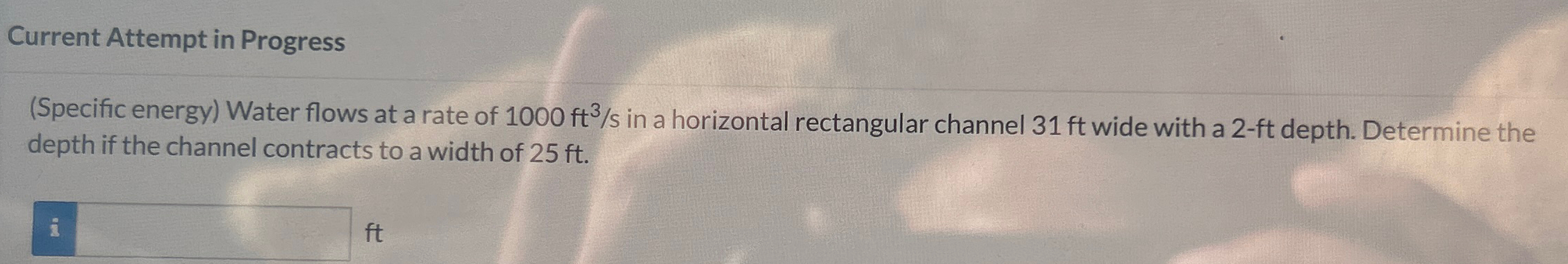 Current Attempt in Progress ( Specific energy )