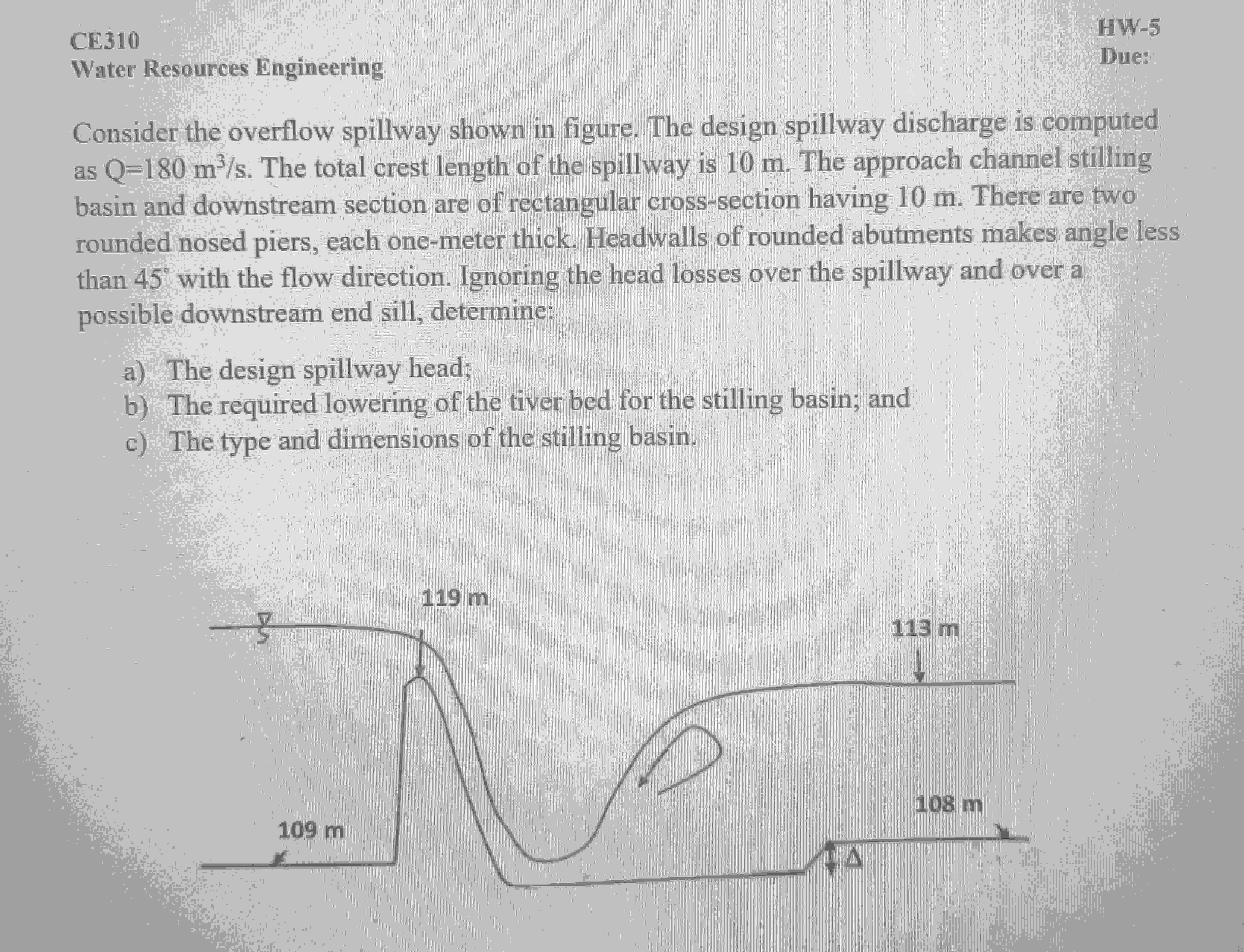 CE 3 1 0 Water Resources Engineering Consider the