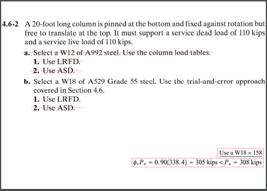 4 . 6 - 2 A 2 0 - foot long column is pinned at