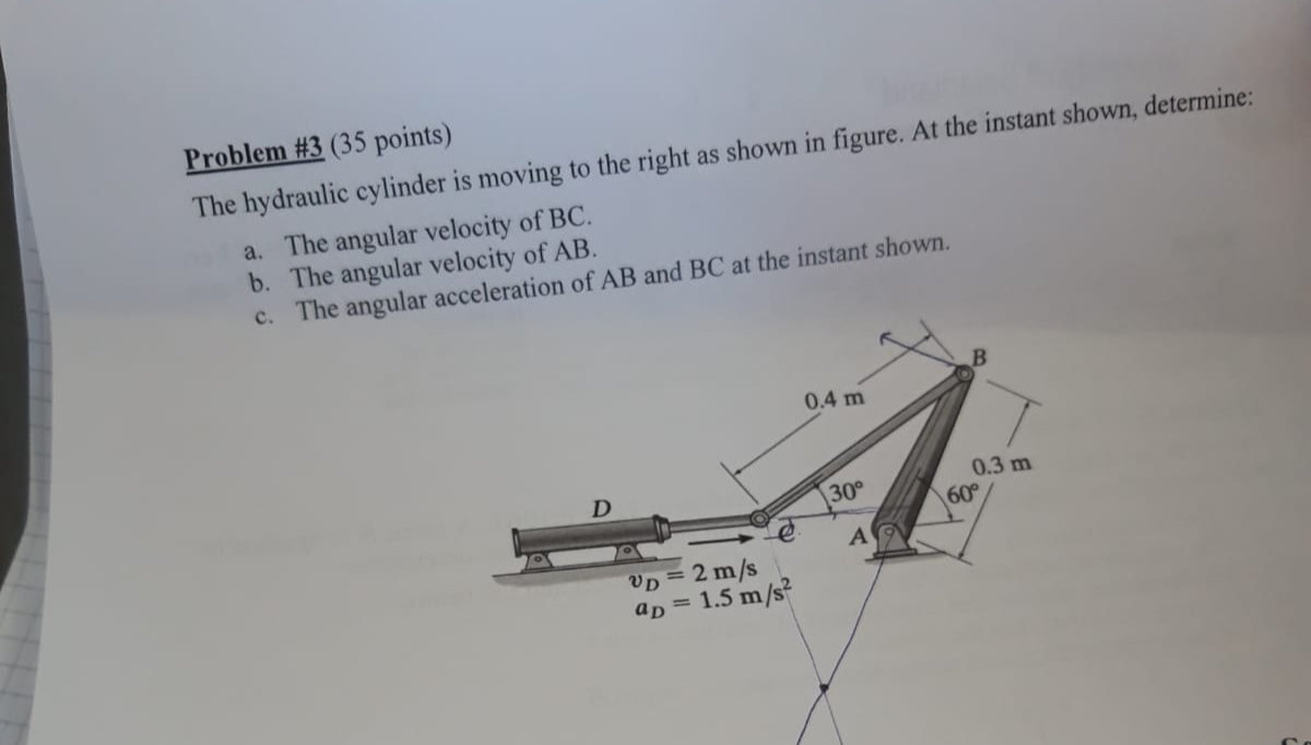 Problem \ # 3 ( 3 5 points ) The hydraulic