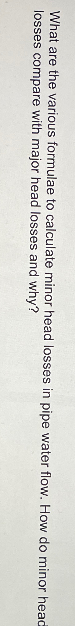 What are the various formulae to calculate minor