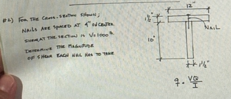 $ 2 ) For THE CaOs - sEeTion SHown; NAils AEE