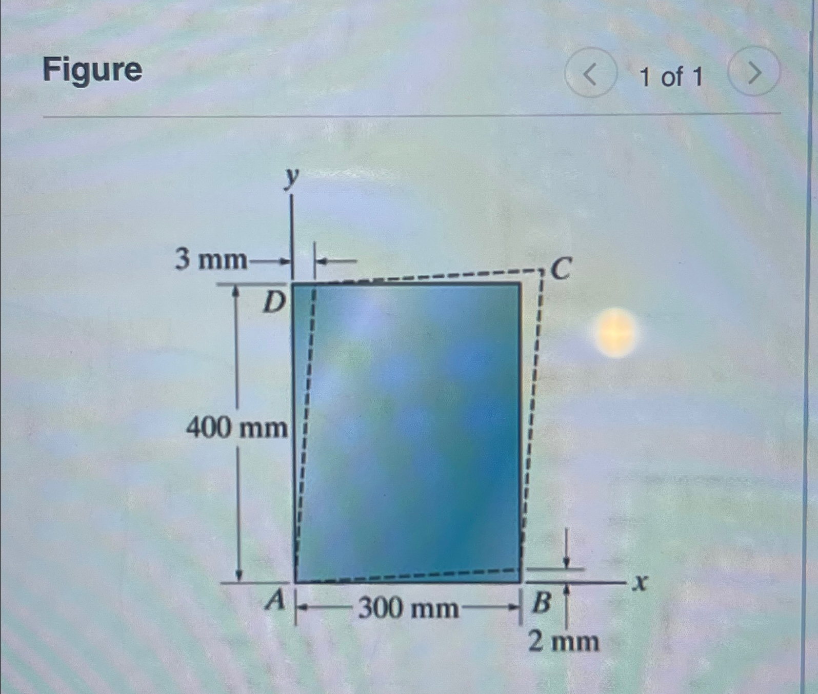 The piece of rubber is originally rectangular and