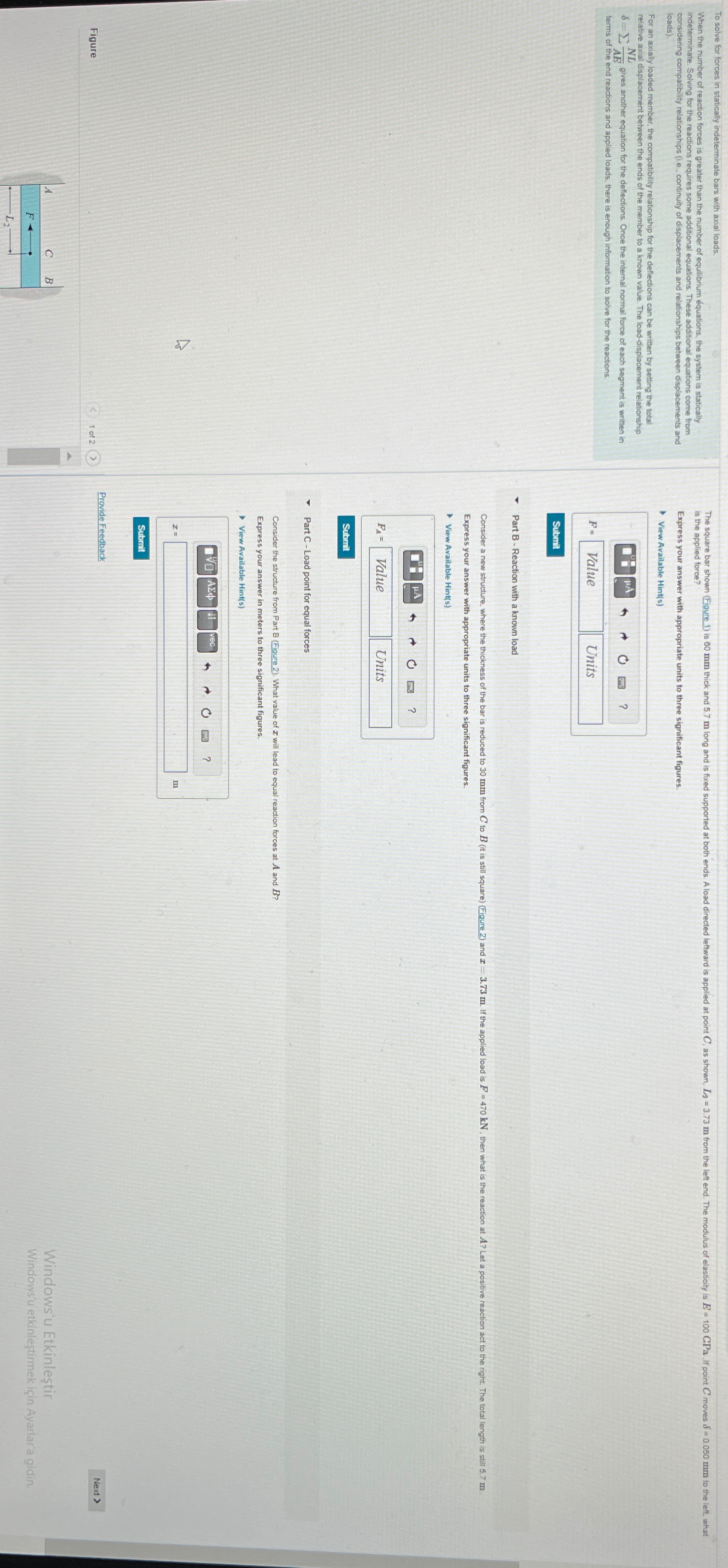 To solve for forces in statically indeterminate