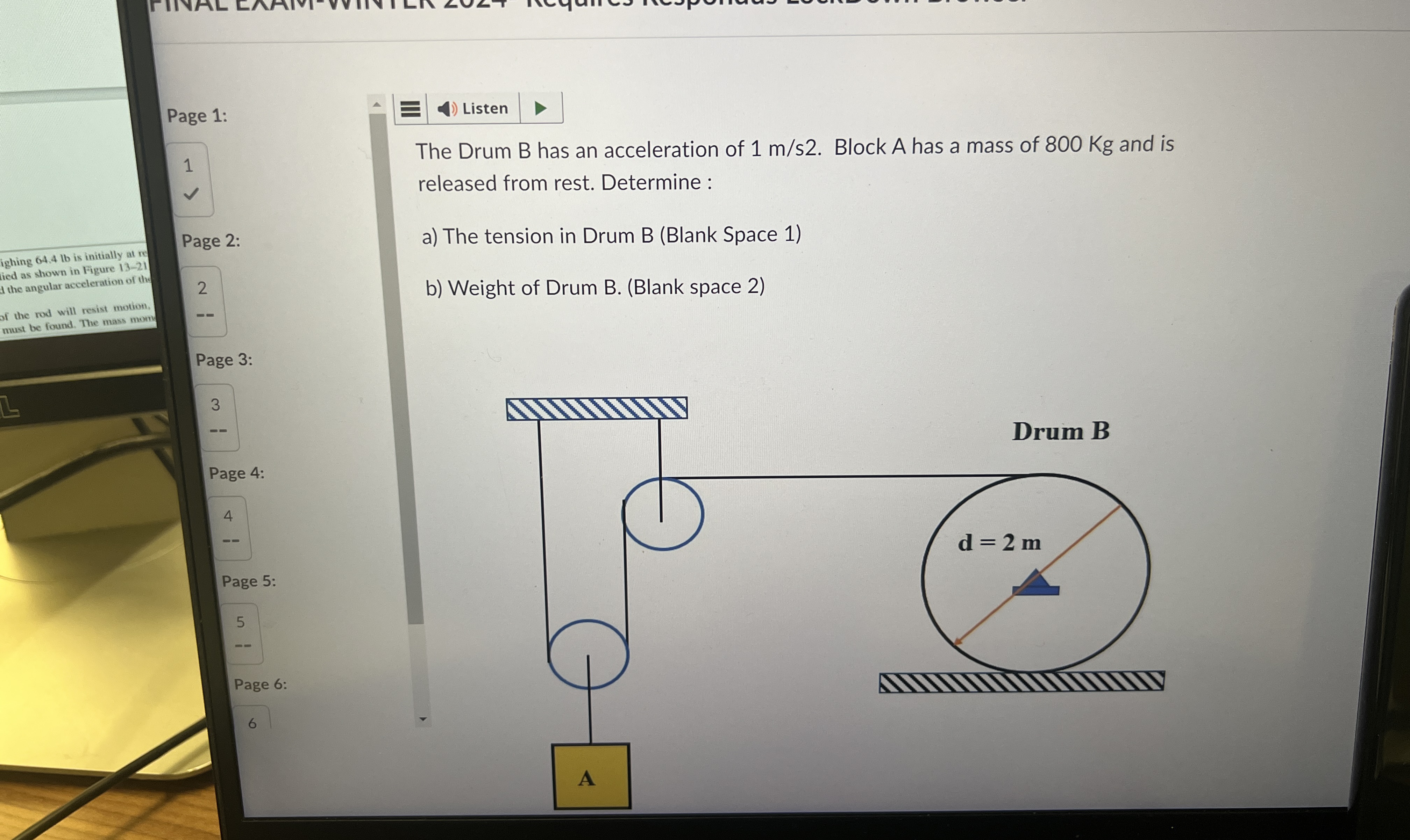 Page 1 : 1 ighing 6 4 . 4 lb is initially at re