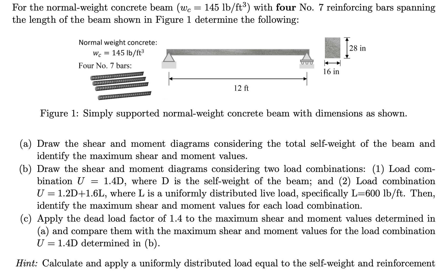 Figure 1 : Simply supported normal - weight