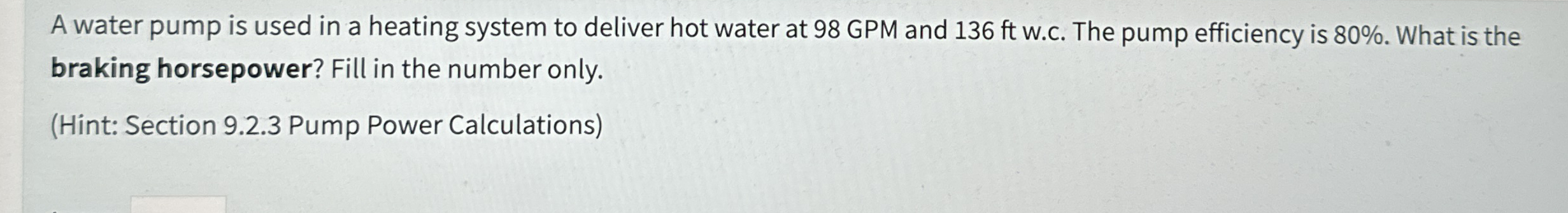 A water pump is used in a heating system to