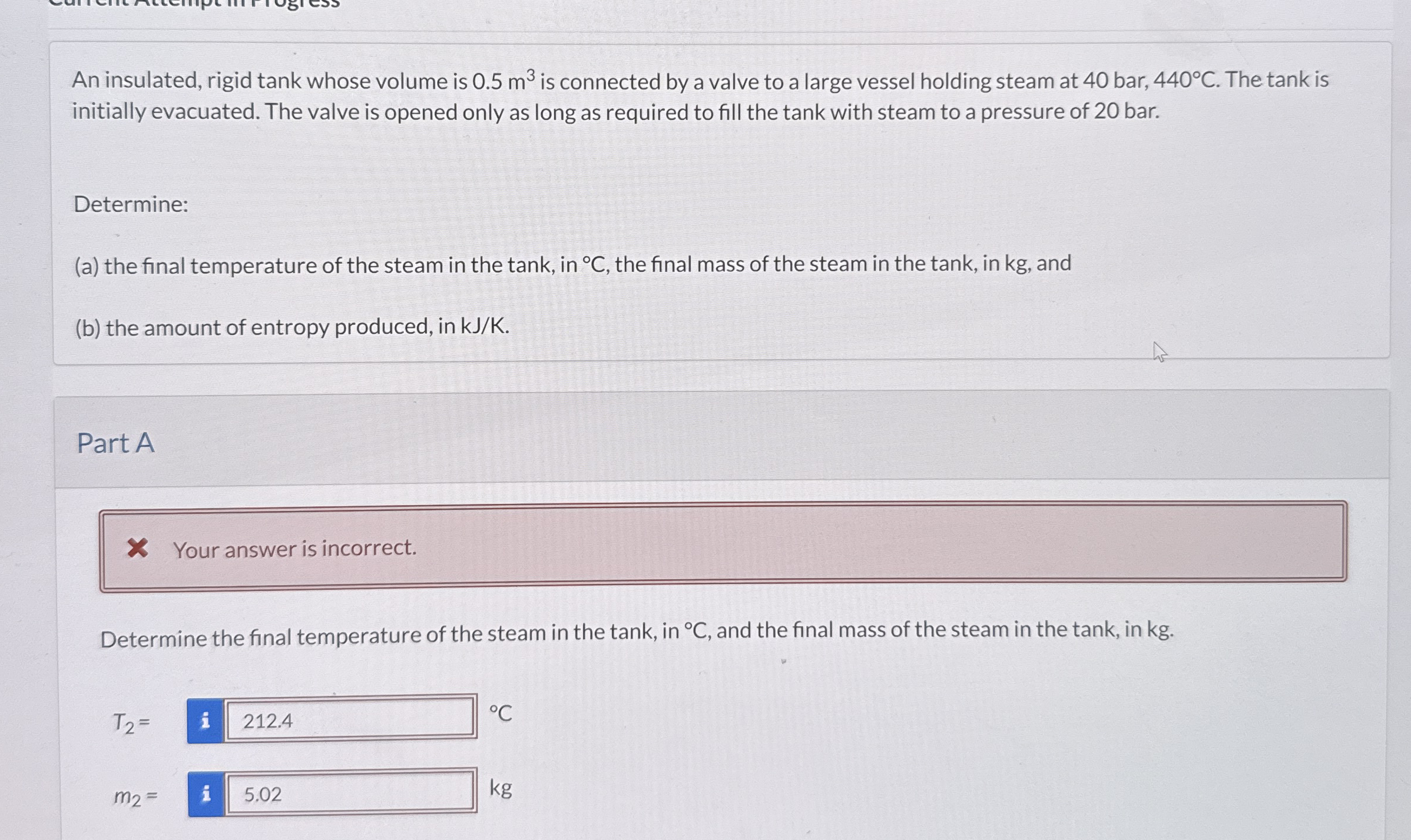 An insulated, rigid tank whose volume is 0 . 5 m