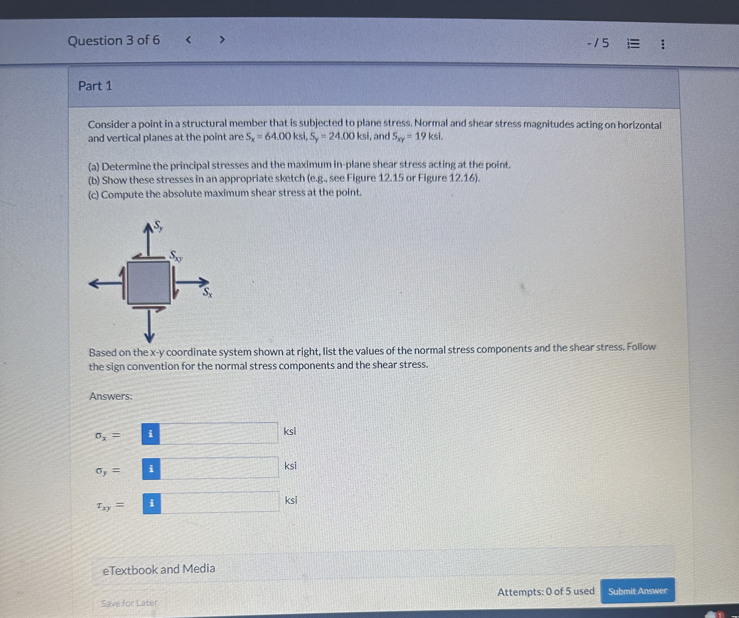 Question 3 of 6 - 1 5 Part 1 Consider a point in