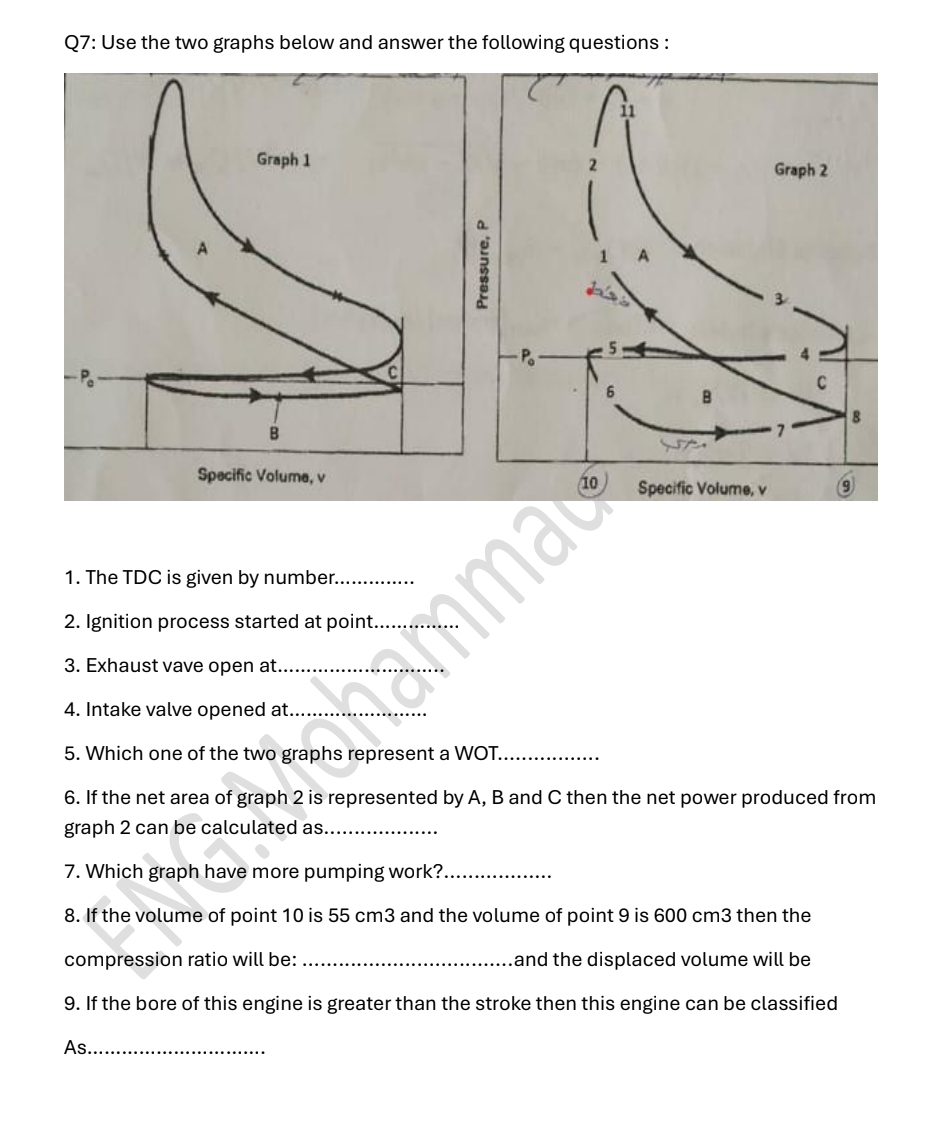Q 7 : Use the two graphs below and answer the