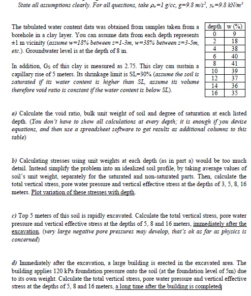State all assumptions clearly. For all questions,