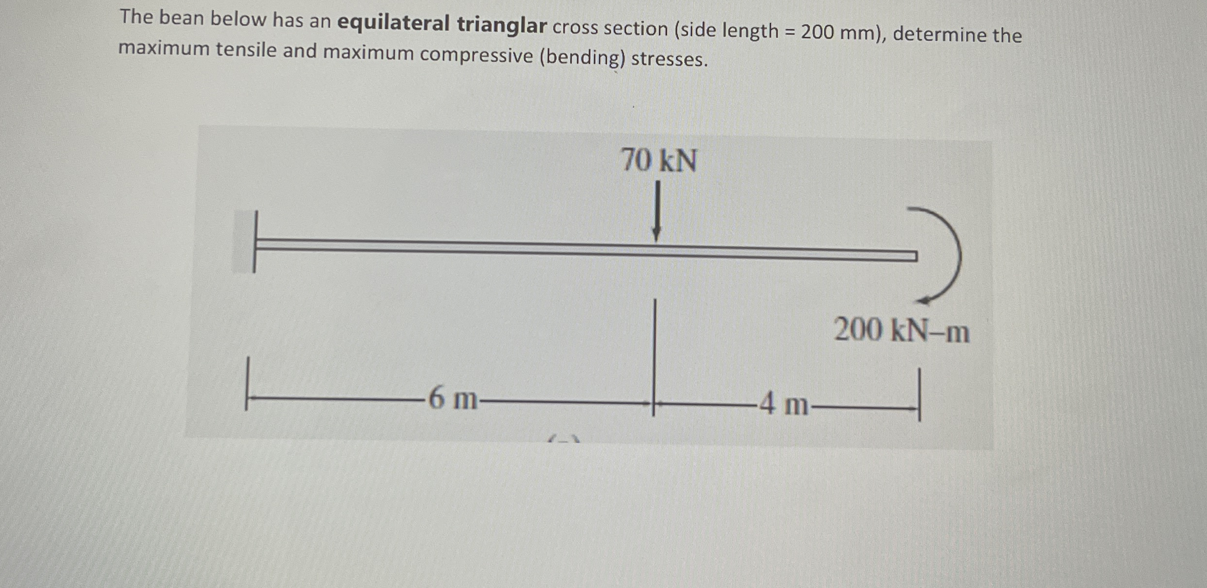 The bean below has an equilateral trianglar cross