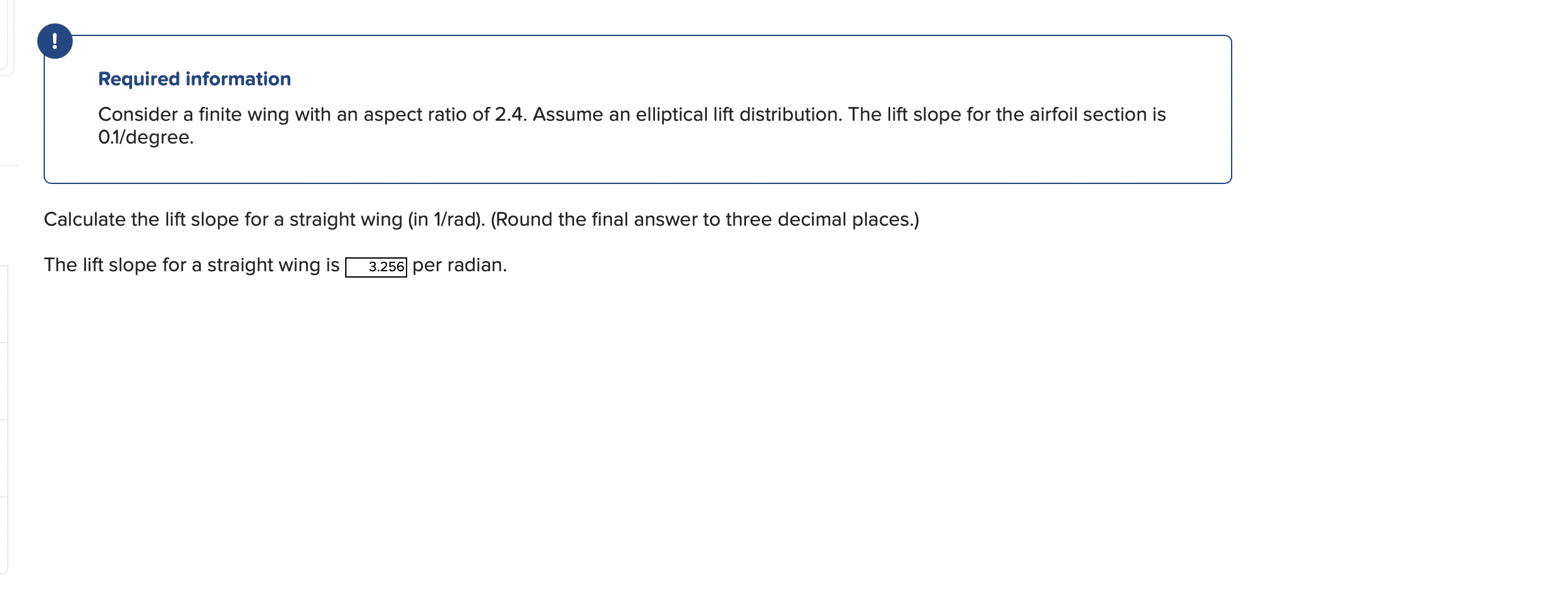 Required information Consider a finite wing with