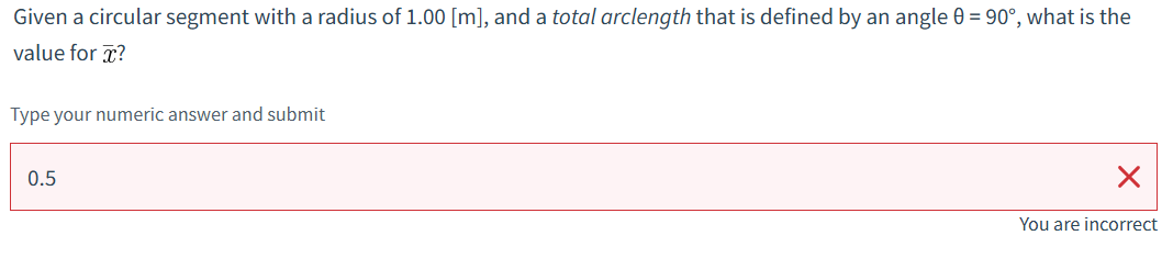 Given a circular segment with a radius of 1 . 0 0