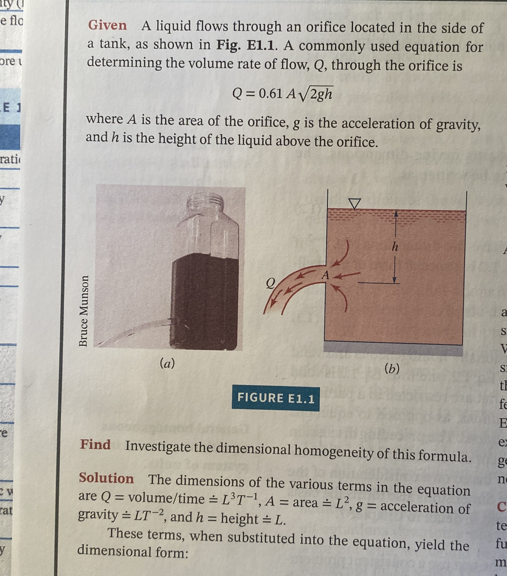 Given A liquid flows through an orifice located