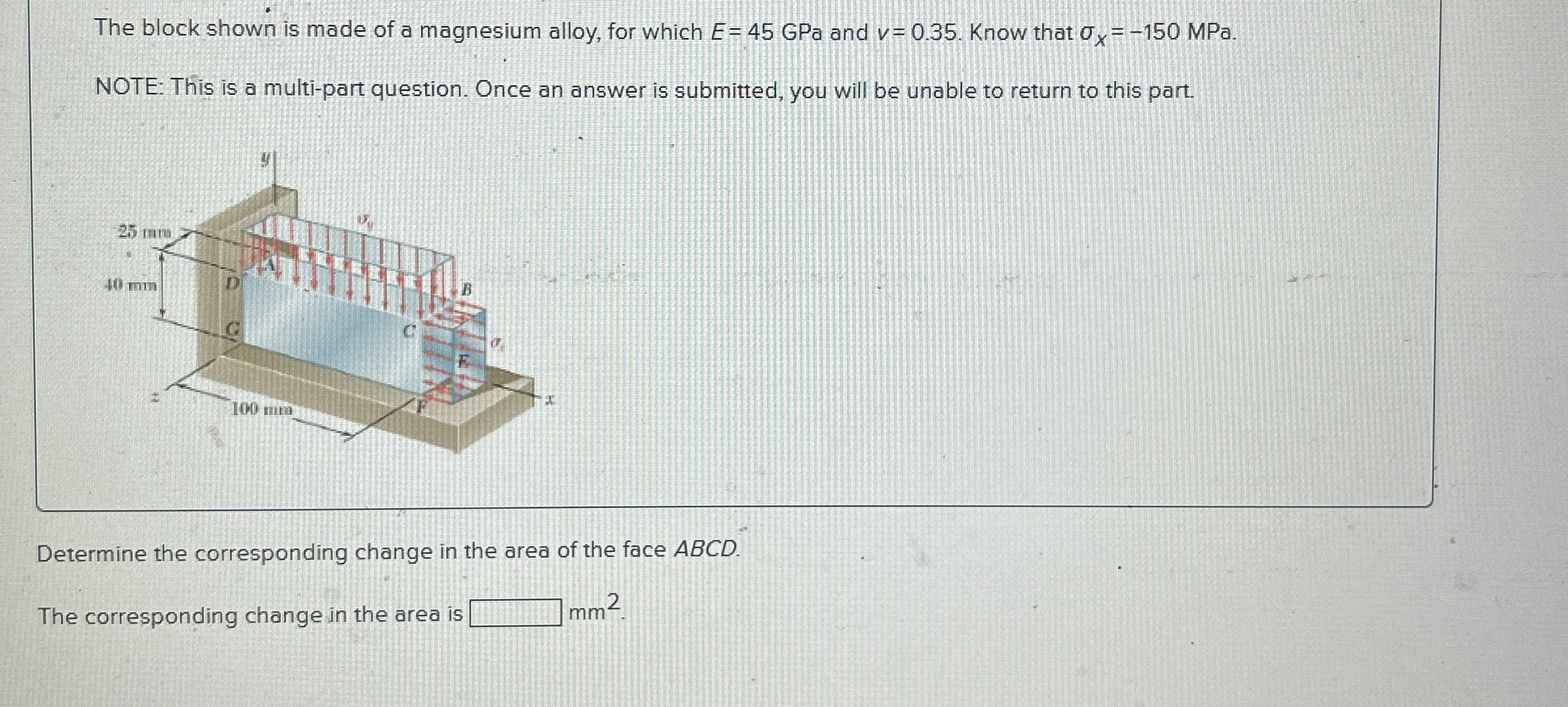 The block shown is made of a magnesium alloy, for