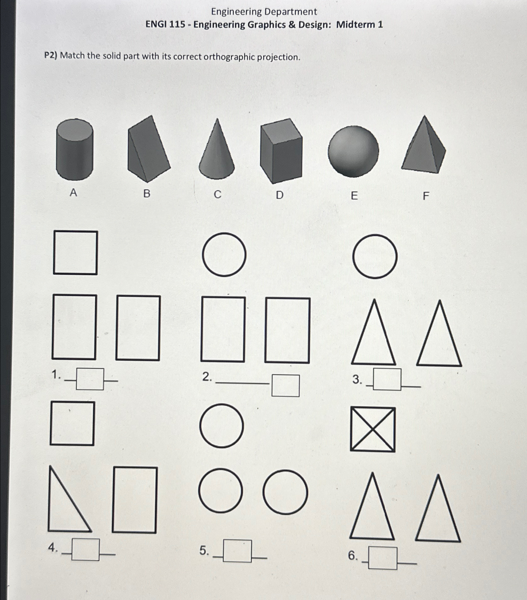 Engineering Department ENGI 1 1 5 - Engineering